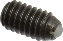 Gibraltar - 5/16-18, 0.156" Ball Diam, 0.578" Body Length, 0.04" Max Ball Reach, Threaded Ball Plunger - Steel Body, Nylon Ball, 4 Lb Initial End Force, 9 Lb Final End Force - USA Tool & Supply