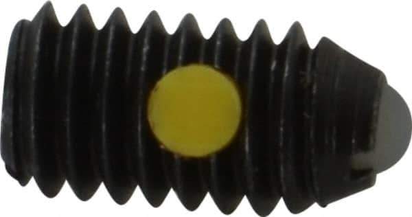 Gibraltar - 5/16-18, 0.156" Ball Diam, 0.578" Body Length, 0.04" Max Ball Reach, Threaded Ball Plunger - Steel Body, Nylon Ball, 4 Lb Initial End Force, 9 Lb Final End Force, Locking Element - USA Tool & Supply