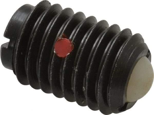 Gibraltar - 5/8-11, 0.375" Ball Diam, 0.984" Body Length, 0.096" Max Ball Reach, Threaded Ball Plunger - Steel Body, Nylon Ball, 9 Lb Initial End Force, 18 Lb Final End Force, Locking Element - USA Tool & Supply