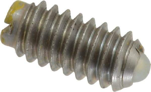 Gibraltar - 1/4-20, 0.125" Ball Diam, 0.531" Body Length, 0.035" Max Ball Reach, Threaded Ball Plunger - Stainless Steel Body, Nylon Ball, 4 Lb Initial End Force, 12 Lb Final End Force - USA Tool & Supply