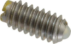 Gibraltar - 1/4-20, 0.125" Ball Diam, 0.531" Body Length, 0.035" Max Ball Reach, Threaded Ball Plunger - Stainless Steel Body, Nylon Ball, 4 Lb Initial End Force, 12 Lb Final End Force - USA Tool & Supply