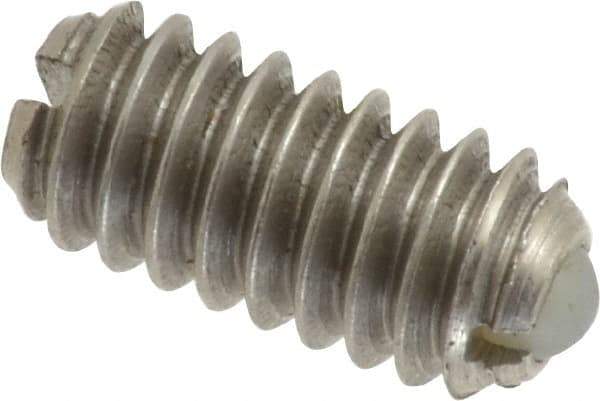 Gibraltar - 1/4-20, 0.125" Ball Diam, 0.531" Body Length, 0.035" Max Ball Reach, Threaded Ball Plunger - Stainless Steel Body, Nylon Ball, 4 Lb Initial End Force, 12 Lb Final End Force, Locking Element - USA Tool & Supply