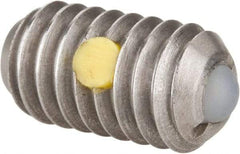 Gibraltar - 5/16-18, 0.156" Ball Diam, 0.578" Body Length, 0.04" Max Ball Reach, Threaded Ball Plunger - Stainless Steel Body, Nylon Ball, 6 Lb Initial End Force, 17 Lb Final End Force, Locking Element - USA Tool & Supply