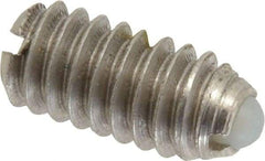 Gibraltar - 1/4-20, 0.125" Ball Diam, 0.531" Body Length, 0.035" Max Ball Reach, Threaded Ball Plunger - Stainless Steel Body, Nylon Ball, 3 Lb Initial End Force, 7 Lb Final End Force, Locking Element - USA Tool & Supply