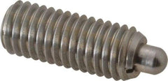 Gibraltar - 1/2-13, 1-1/4" Thread Length, 1/4" Plunger Projection, Stainless Steel Threaded Spring Plunger - 1/4" Max Plunger Diam, 1-1/4" Plunger Length, 2.7 Lb Init End Force, 9.3 Lb Final End Force, 0.1562" Hex - USA Tool & Supply