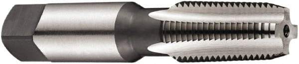 DORMER - 3/8-18 NPT Thread, 4 Flute Standard Pipe Tap - 80mm OAL, 27mm Thread Length, Bright Finish, High Speed Steel - Exact Industrial Supply