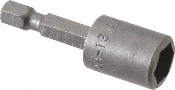 Apex - 3/8" Magnetic Nutsetter - 1/4" Hex Drive, 1-3/4" OAL, 9/16" Socket Nose Diam - USA Tool & Supply