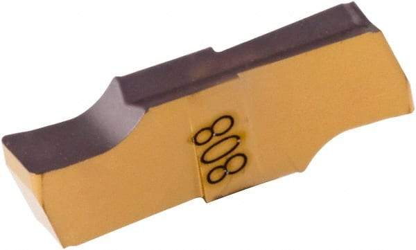 Iscar - 300E040GIPI Grade IC808, 3mm Cutting Width Carbide Grooving Insert - 15.5mm Max Depth of Cut, Neutral, 0.4mm Corner Radius, TiAlN Finish - USA Tool & Supply