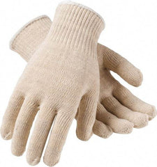 PIP - Size L (9) Cotton/Polyester General Protection Work Gloves - For General Purpose, Uncoated, Knit Wrist Cuff, Full Fingered, Natural, Paired - USA Tool & Supply