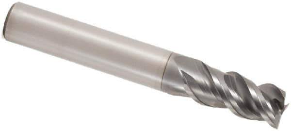 Seco - 12mm, 3 Flute, Single End, Solid Carbide, 2mm Corner Radius End Mill - 80mm OAL, 48° Helix, Right Hand Flute, 26mm LOC, Right Hand Cut - USA Tool & Supply