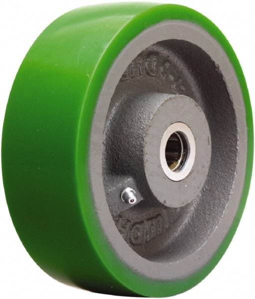 Hamilton - 6 Inch Diameter x 2 Inch Wide, Polyurethane on Cast Iron Caster Wheel - 1,200 Lb. Capacity, 2-1/4 Inch Hub Length, 5/8 Inch Axle Diameter, Straight Roller Bearing - USA Tool & Supply