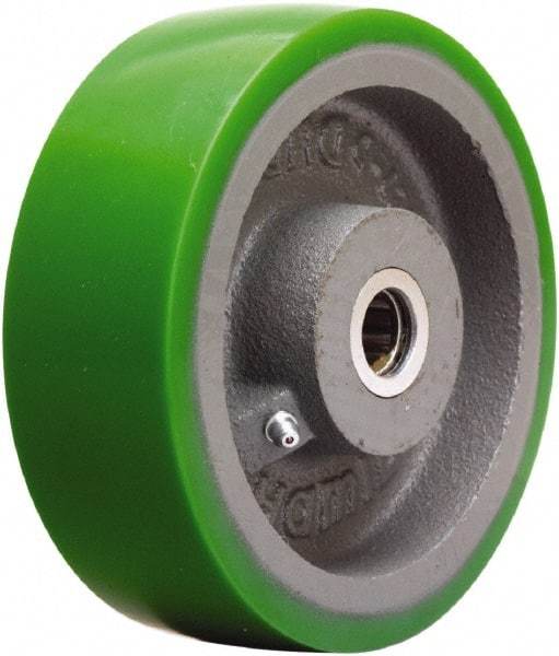 Hamilton - 6 Inch Diameter x 2 Inch Wide, Polyurethane on Cast Iron Caster Wheel - 1,200 Lb. Capacity, 2-1/4 Inch Hub Length, 3/4 Inch Axle Diameter, Straight Roller Bearing - USA Tool & Supply