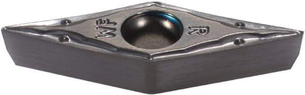 Iscar - VCET22.002 WF Grade IC907 Carbide Turning Insert - TiAlN Finish, 35° Diamond, 1/4" Inscr Circle, 1/8" Thick, 0.002" Corner Radius - USA Tool & Supply