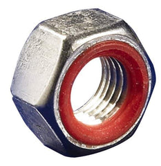 APM HEXSEAL - 1/2-20 Thread, 3/4" Wide x 7/32" High, Brass Self Sealing Hex Jam Nut - Nickel Plated, Silicone O Ring, Right Hand, UNF Thread - USA Tool & Supply