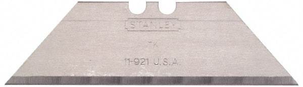 Stanley - 5 Piece Carbon Steel Utility Knife Blade - 2-7/16" OAL, 0.035" Blade Thickness - USA Tool & Supply