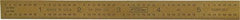 Fowler - 6" Long, 1/64, 1/32, 1/16, 1/8" Graduation, Flexible Steel Rule - 4R Graduation Style, 1/2" Wide, Yellow, Titanium Finish - USA Tool & Supply
