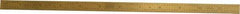 Fowler - 12" Long, 1/64, 1/32, 1/16, 1/8" Graduation, Flexible Steel Rule - 4R Graduation Style, 1" Wide, Yellow, Titanium Finish - USA Tool & Supply