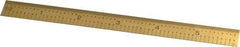 Fowler - 6" Long, 1/100, 1/64, 1/32, 1/10" Graduation, Flexible Steel Rule - 5R Graduation Style, 3/4" Wide, Yellow, Titanium Finish - USA Tool & Supply