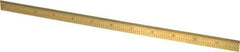 Fowler - 12" Long, 1/100, 1/64, 1/32, 1/10" Graduation, Flexible Steel Rule - 5R Graduation Style, 1/2" Wide, Yellow, Titanium Finish - USA Tool & Supply