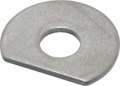Made in USA - 1/4" Screw Size, 0.254" ID, 1008/1010 Steel Clipped Washer - 0.249 to 0.259" ID, 0.74 to 0.76" OD, 0.044 to 0.052" Thickness, Uncoated - USA Tool & Supply