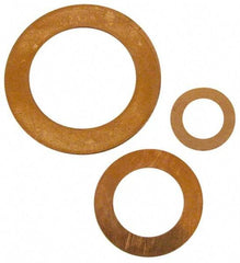 Made in USA - 0.005" Thick, 3/4" Inside x 1-1/8" OD, Round Shim - 5/8" Screw, Uncoated C-172 Copper - USA Tool & Supply