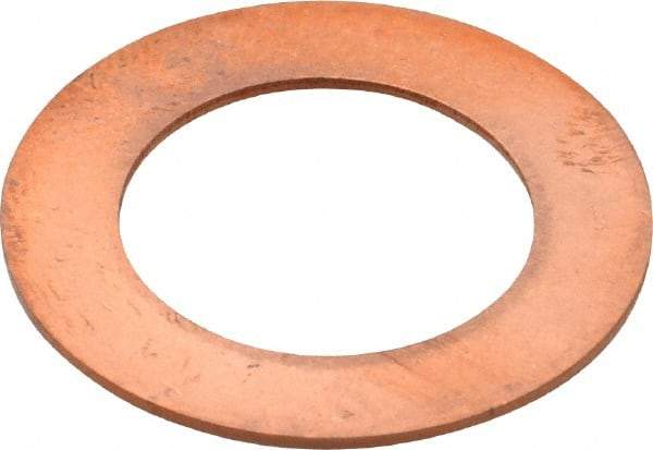 Made in USA - 0.032" Thick, 5/8" Inside x 1" OD, Round Shim - 9/16" Screw, Uncoated C-172 Copper - USA Tool & Supply