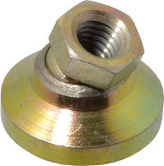 Gibraltar - 453 kg Capacity, M8 Thread, 17.8mm OAL, Steel Stud, Tapped Pivotal Socket Mount Leveling Pad - 25.5mm Base Diam, Steel Pad, 12.7mm Hex - USA Tool & Supply