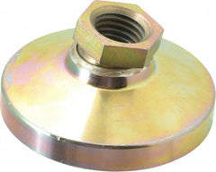 Gibraltar - 3357 kg Capacity, M20 Thread, 38mm OAL, Steel Stud, Tapped Pivotal Socket Mount Leveling Pad - 76mm Base Diam, Steel Pad, 27mm Hex - USA Tool & Supply