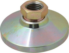 Gibraltar - 9072 kg Capacity, M24 Thread, 47.6mm OAL, Steel Stud, Tapped Pivotal Socket Mount Leveling Pad - 101mm Base Diam, Steel Pad, 35mm Hex - USA Tool & Supply