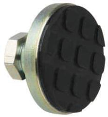 Gibraltar - 317 kg Capacity, M12 Thread, 28.5mm OAL, Steel Stud, Tapped Pivotal Socket Mount Leveling Pad - 47.6mm Base Diam, Rubber Pad, 19mm Hex - USA Tool & Supply