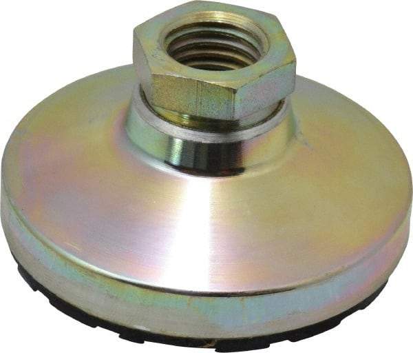 Gibraltar - 544 kg Capacity, M16 Thread, 31.7mm OAL, Steel Stud, Tapped Pivotal Socket Mount Leveling Pad - 63.5mm Base Diam, Rubber Pad, 22mm Hex - USA Tool & Supply