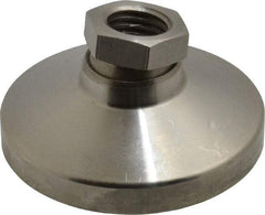 Gibraltar - 2721 kg Capacity, M16 Thread, 31.7mm OAL, Steel Stud, Tapped Pivotal Socket Mount Leveling Pad - 63.5mm Base Diam, Stainless Steel Pad, 22mm Hex - USA Tool & Supply