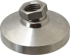 Gibraltar - 3357 kg Capacity, M20 Thread, 38mm OAL, Steel Stud, Tapped Pivotal Socket Mount Leveling Pad - 76mm Base Diam, Stainless Steel Pad, 27mm Hex - USA Tool & Supply