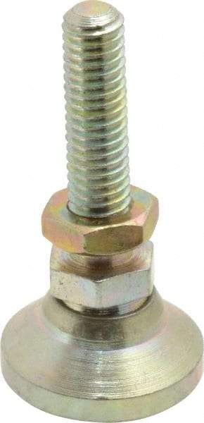 Gibraltar - M6 Bolt Thread, Studded Pivotal Stud Mount Leveling Pad & Mount - 317 Kg Capacity, 19mm Base Diam, 25mm Thread Length - USA Tool & Supply