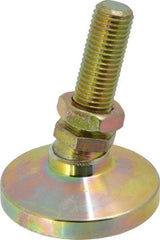 Gibraltar - M16 Bolt Thread, Studded Pivotal Stud Mount Leveling Pad & Mount - 2,721 Kg Capacity, 63.5mm Base Diam, 51mm Thread Length - USA Tool & Supply