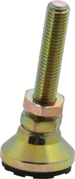 Gibraltar - M10 Bolt Thread, Studded Pivotal Stud Mount Leveling Pad & Mount - 136 Kg Capacity, 31.7mm Base Diam, 51mm Thread Length - USA Tool & Supply