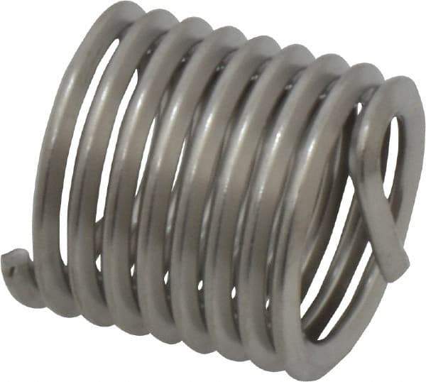 Recoil - 5/8-11 UNC, 0.938" OAL, Free Running Helical Insert - 8-1/2 Free Coils, Tanged, Stainless Steel, Bright Finish, 1-1/2D Insert Length - USA Tool & Supply