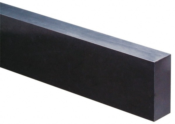 Made in USA - 4' x 3" x 3/4" Black Acetal Rectangular Bar - USA Tool & Supply