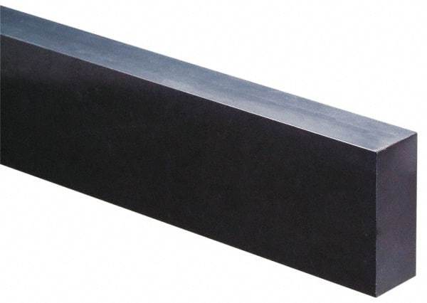 Made in USA - 4 Ft. Long x 2 Inch Wide x 1/2 Inch High, Acetal, Rectangular Plastic Bar - Porosity Free, Black - USA Tool & Supply