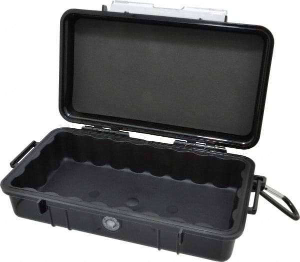 Pelican Products, Inc. - 5-9/16" Wide x 5-9/16" Deep x 2-5/8" High, Clamshell Hard Case - Black, Polycarbonate - USA Tool & Supply