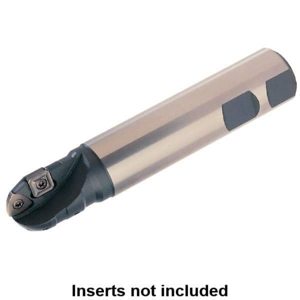 Kennametal - 1-1/2" Cut Diam, 1.26" Max Depth of Cut, 1-1/2" Shank Diam, 144.27mm OAL, Indexable Ball Nose End Mill - 1.82" Head Length, Straight Shank, 4.347 Toolholder, SPGX 0903AP, WPGX 07T312.160 Insert - USA Tool & Supply