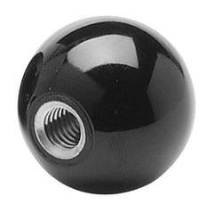 Gibraltar - M16x2 Thread, 1-15/16" Diam, 1-27/32" High, Female Insert Ball Knob - Red, Phenolic, Smooth Grip, 21mm Hole Depth - USA Tool & Supply