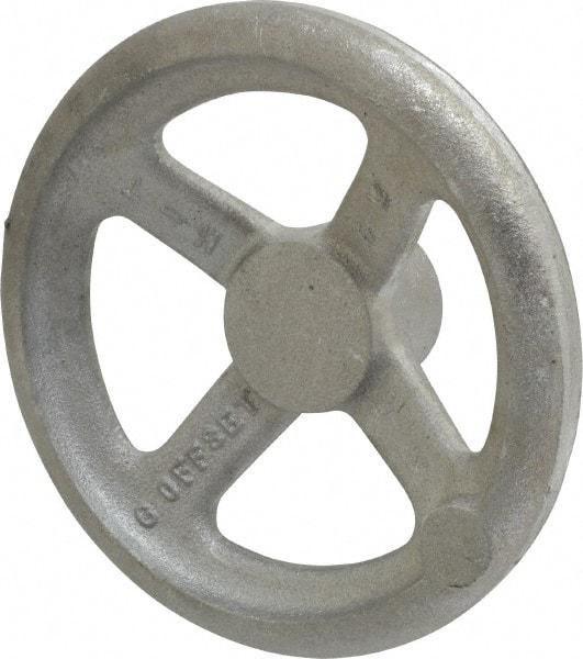 Morton Machine Works - 6", 4 Spoke Offset Handwheel - 1.6" Hub, Aluminum, Plain Finish - USA Tool & Supply