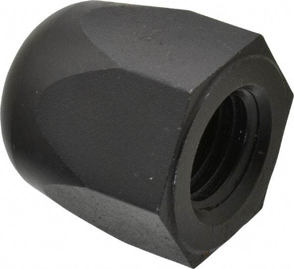 Morton Machine Works - 3/4-10" UNC, 1-1/4" Width Across Flats, Black Oxide Finish, Steel Acorn Nut - 1-3/8" Overall Height, TCMAI - USA Tool & Supply