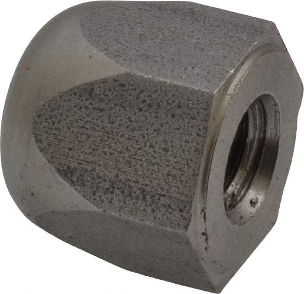 Morton Machine Works - 3/8-16" UNC, 3/4" Width Across Flats, Uncoated, Stainless Steel Acorn Nut - 3/4" Overall Height, Grade 303, TCMAI - USA Tool & Supply