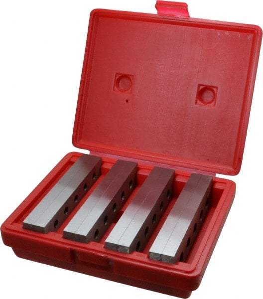 Value Collection - 8 Piece, 6 Inch Long Tool Steel Parallel Set - 1 to 1-3/4 Inch High, 1/2 to 1/2 Inch Thick, 55-62 RC Hardness, Sold as 4 Pair - USA Tool & Supply