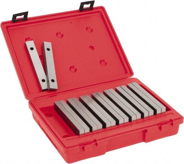 Value Collection - 16 Piece, 6 Inch Long Tool Steel Parallel Set - 7/8 to 1-3/4 Inch High, 1/2 to 1/2 Inch Thick, 55-62 RC Hardness, Sold as 8 Pair - USA Tool & Supply