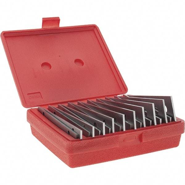 Value Collection - 20 Piece, 6 Inch Long x 1/8 Inch Thick, Alloy Steel Thin Parallel Set - 1/2 to 1-5/8 Inch High, 0.001 Inch Accuracy, 50-54 RC Hardness - USA Tool & Supply