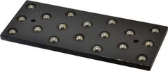 TE-CO - 6" Ball Bearing Parallels - 18 Balls, 1/4" Thick, 2-1/2" Plate Width, 3/8" Ball Diam, Black Oxide - USA Tool & Supply