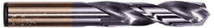 Hertel - Letter E (1/4) 135° Spiral Flute Cobalt Screw Machine Drill Bit - TiAlN Finish, Right Hand Cut, 1-3/8" Flute Length, 2-1/2" OAL, Split Point, Straight Shank - USA Tool & Supply